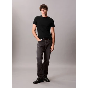 Calvin Klein Bisiklet Yaka Siyah Erkek T-Shirt LV04LC240GUB1_SS Slım Stretch Cotto