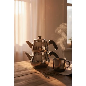 YUNUSOĞLU HOME Antonio Mini Boy Siyah Çaydanlık Takımı 0.65 lt ve 1.1 lt Kapasiteli