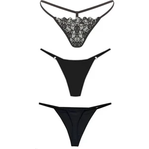 Gecko Collection Kadın String Tanga Ip Lastikli Kombin 3 Adet