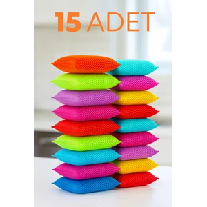 15 Adet Petek Dokulu Bulaşık Süngeri Sihirli Pratik Sünger
