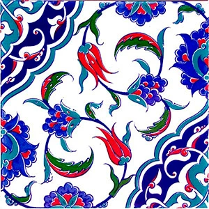 Armada Çini 20x20 Cm Ac 44 Osmanlı İznik Desen Kütahya Çini Karo