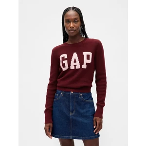 Kadın Bordo Gap Logo Intarsia Kazak