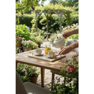 Traverten Altın Florya 30X20 cm Tepsi
