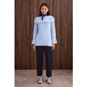 Yaka Detaylı Kazak Aqua