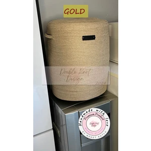 Double Knot Design Sebil Kılıfı Dekoratif Sepet - Organizer Hasır Jüt Tress  Sebil Kılıfı