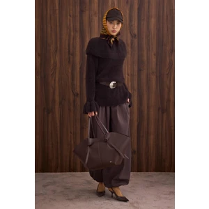 Yaka Detaylı Kazak Kestane