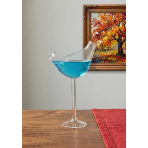 Kuş Figürlü Cam Biblo - Cam Kadeh - 150 ml