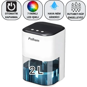 Led Işıklı Otomatik Banyo Mutfak Oda Dolap 2000ml Nem Alma Cihazı Mantar Rutubet Nem Önleyici