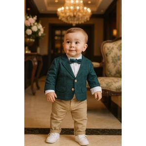 Erkek Bebek Zıbınlı Ceketli 4'lü Takım