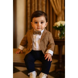 Erkek Bebek Zıbınlı Ceketli 4'lü Takım