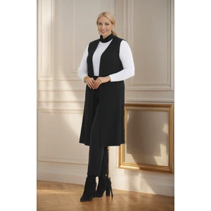 Büyük Beden Mevsimlik Rahat Kesim Uzun Dökümlü Anne Beden Yelek