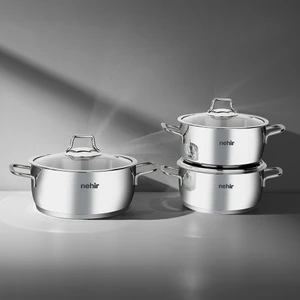 Silver Klasik 6 Parça Derin Paslanmaz Çelik Tencere Seti