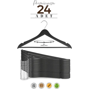 Etc Home 24 Adet Ahşap Görünümlü Plastik A Kalite Elbise Askı