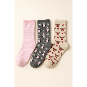 Kadın 3'lü Yılbaşı Soket Çorap