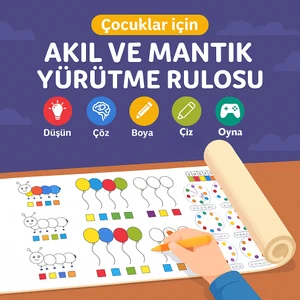 Haydi Dekor 🧠 Mantık Oyunları ve Etkinlik Rulosu – 4 Metre Dev Eğitici Aktivite Kağıdı | 🌀 Çocuklar Için Dikkat Geliştirme, Labirent, Eşleştirme, Fark Bulma ve Zeka Oyunları