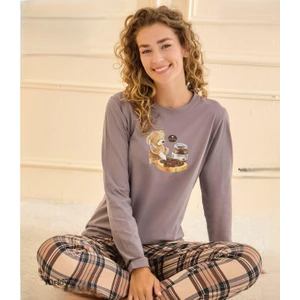 Pamuklu Penye Süprem Baskılı Pijama Takım 90758