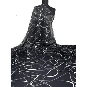 Bursa Kumaştan EN150 Çift En Mevsimlik Siyah Renk Elbiselik Saten Kumaş