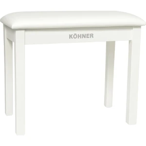 Ahşap Ayaklı Kaliteli Piyano Taburesi (Beyaz)