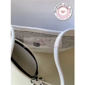 Double Knot Design Bailey 2li Takım Plaj Çantası , El Çantası Clutch, Totebag, Kadın Çanta, Yazlık, Hediyelik, hasır Jüt Tress