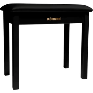 Ahşap Ayaklı Kaliteli Piyano Taburesi (Siyah)