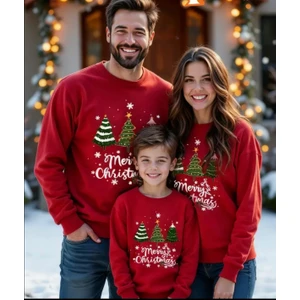 Punix Kids Punıx Kıds Özel Seri Meryy Christmas Baskılı %100 Pamuk Aile Kombini Yılbaşı Sweatshirt. 1 Adet Fiyatıdır