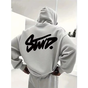 General Nutrition Erkek Baskılı Oversize Sweatshırt 3iplik