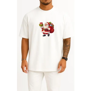 Bahriyeli Collection Oversize Noel Baba Yılbaşı Göğüs Baskılı Unisex T-Shirt
