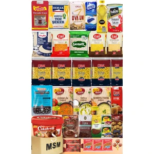 Msm Ramazan Paketi Erzak Kolisi Kumanya Paketi Yardım Kolisi 37 Parça  Çocuklar İçin Çikolata Setli No 19