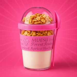 Taken Go Kapaklı Kaşıklı Pratik Taşınabilir Meyveli Yoğurt Kabı