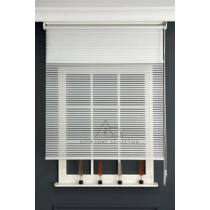 Serin Home Collection Beyaz Jaluzi Görünümlü Tül ve Stor Perde (Dayanıklı Alüminyum Kasa)