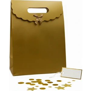 Repro Design 29x38 Büyük Boy Renkli Zarf Model Cırtlı Karton Çanta 1 Adet (Gold)