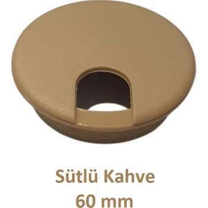 Masa Üstü Kablo Kanalı Deliği Kapağı, Sütlü Kahve, Masa Kapağı, 6 cm