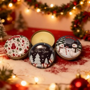 Shiny House Yeni Yıl Temalı Mini Mum Seti 3'lü – Hediyelik ve Dekoratif