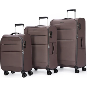 Pierre Cardin 4200 3'lü Set Ultra Light Hafif Lüx Kumaş Tekerlekli Valiz