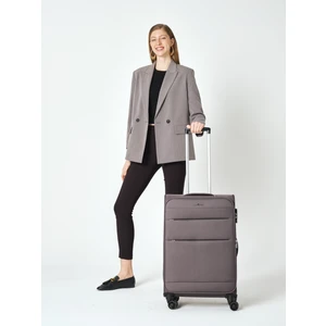 Pierre Cardin 4200 Orta Boy Ultra Light Hafif Lüx Kumaş Tekerlekli Valiz