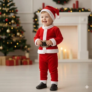 Miniko Kids Erkek Çocuk Noel Yılbaşı Temalı Noel Baba Takımı