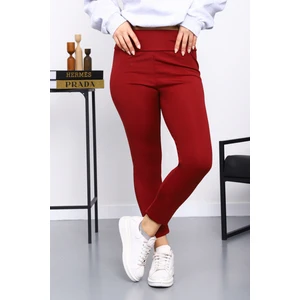 İmaj Butik Bordo Yüksek Bel Şardonlu Dalgıç Tayt