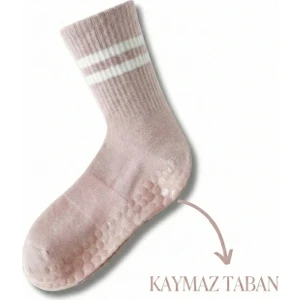 1 Çift Açık Pembe Yoga Pilates Kaydırmaz Çorap
