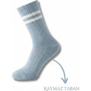 1 Çift Açık Mavi Yoga Pilates Kaydırmaz Çorap