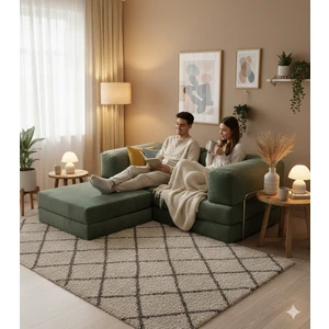 200X200 Köşe Takımı |kadife | Köşe Koltuk | Modüler Köşe Takımı | Yataklı L Koltuk | Fitilli Kadife | Yıkanabilir Fitilli Kadife Kumaş