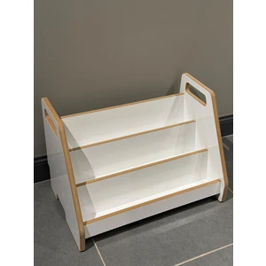 Akçehome Montessori 3 Raflı Beyaz Mdf Çok Kullanışlı Kitaplık