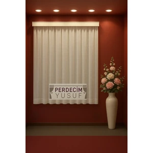 Perdecim Yusuf Peteküstü Naturel Keten 1/2 Seyrek Pileli Tül Perde Kırışmaz Modern Dokulu Hafif Tül Özel Ölçü