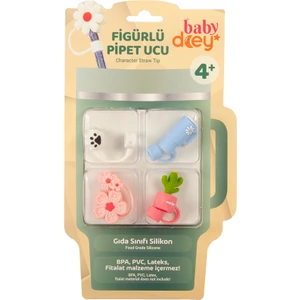 Silikon Figürlü Pipet Ucu 4'lü