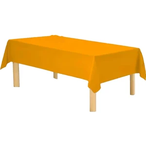 Patladı Gitti Hardal Sarısı Kullan At 120X180 cm Doğum Günü Partisi Için Tek Kullanımlık Düz Plastik Masa Örtüsü