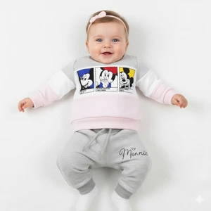 Murat Baby Happy Mickey ve Minnie Mouse Desenli Kız Bebek Takım 3-18 Ay