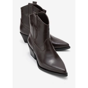 Elıa Kahverengi Cilt Hakiki Deri Kadın Western Bot