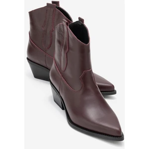 Elıa Bordo Cilt Hakiki Deri Kadın Western Bot