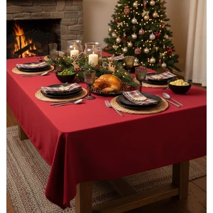 Pikko Home Kırmızı Kadife Dokulu Dertsiz Masaörtüsü(yılbaşı özel)