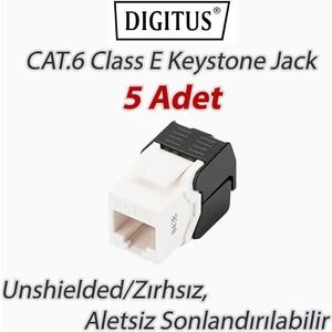 DN-93603 Cat6 Class E Keystone Jack - 5 Li Paket