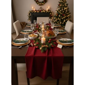 Pikko Home Kadife Dokulu Kırmızı Dertsiz Runner(yılbaşı özel)